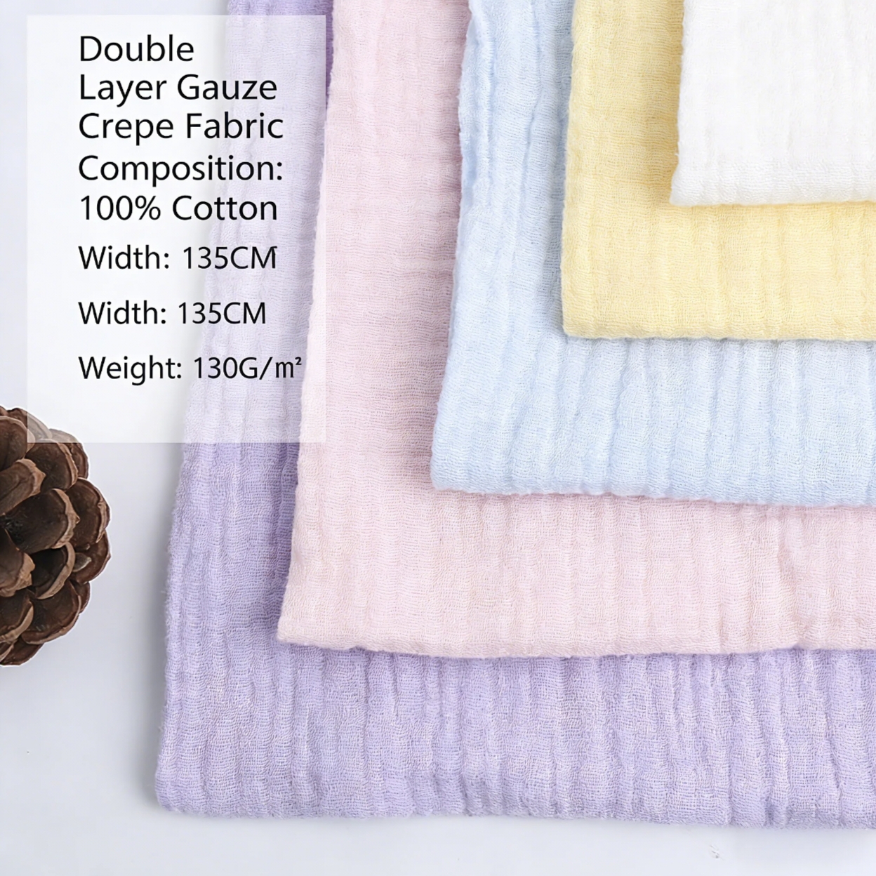 Wholesale 100% Cotton Crinkled Organic Fabric Solid Bubble Crinkle Fabric For Pajamas
