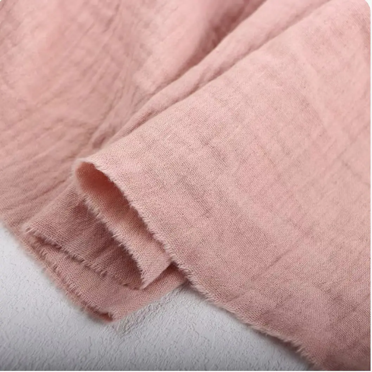Wholesale 100% Cotton Crinkled Organic Fabric Solid Bubble Crinkle Fabric For Pajamas