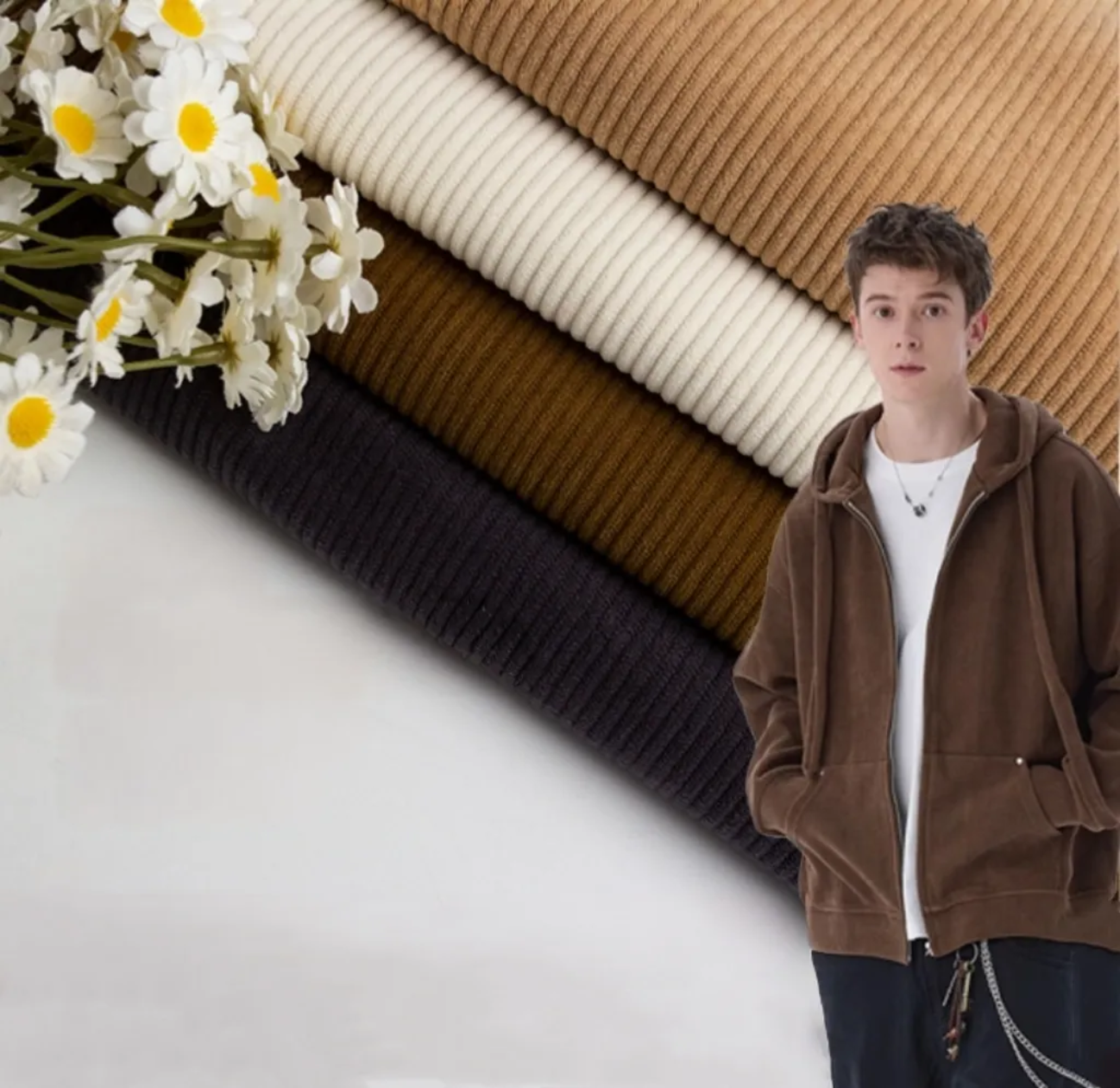 Corduroy Fabric 8 Wale Apparel Material for Seasonal Clothing Dresses Homewear and Casual Wear